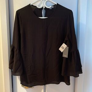 BNWT Black Blouse with bell sleeves. Size M